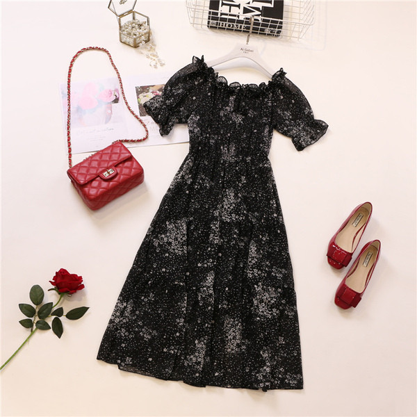 Rochie de vara cu maneci scurte si motiv floral