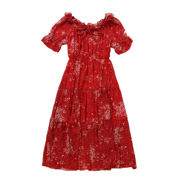 Rochie de vara cu maneci scurte si motiv floral