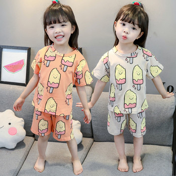Детска пижама в два цвята от две части-за момичета