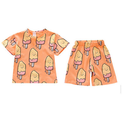 Детска пижама в два цвята от две части-за момичета