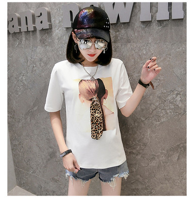 Bluză casual de damă cu mâneci scurte și model leopard