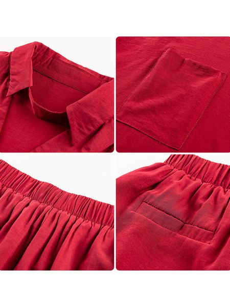 Stílusos női kétrészes szett fekete és piros színben