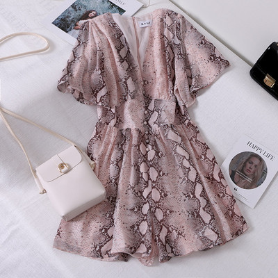 Μοντέρνα γυναικεία σαλοπέτα με λαιμόκοψη σε σχήμα V και εκτύπωση ζώων