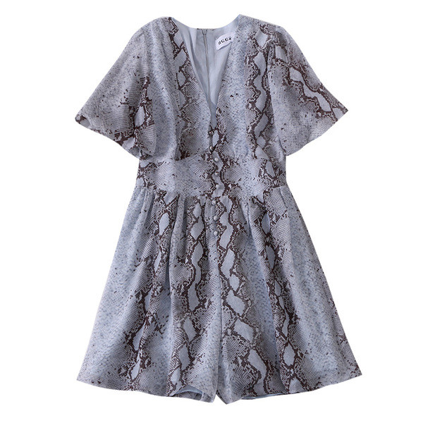 Μοντέρνα γυναικεία σαλοπέτα με λαιμόκοψη σε σχήμα V και εκτύπωση ζώων