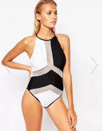 Stílusos női teljes fürdőruha csipkével több színben