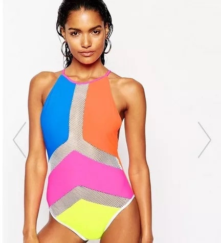 Stílusos női teljes fürdőruha csipkével több színben