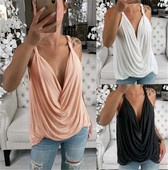 Stílusos női felső, mély nyakkivágással, három színben