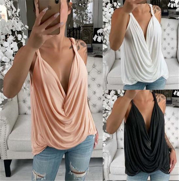 Stílusos női felső, mély nyakkivágással, három színben