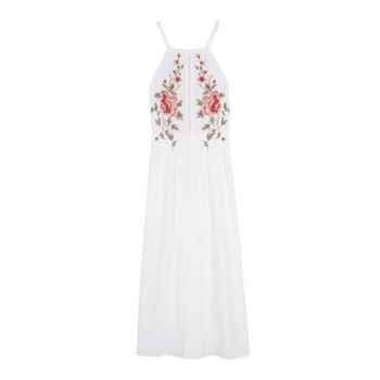 Γυναικείο καλοκαιρινό φόρεμα σε δύο χρώματα με κεντήματα