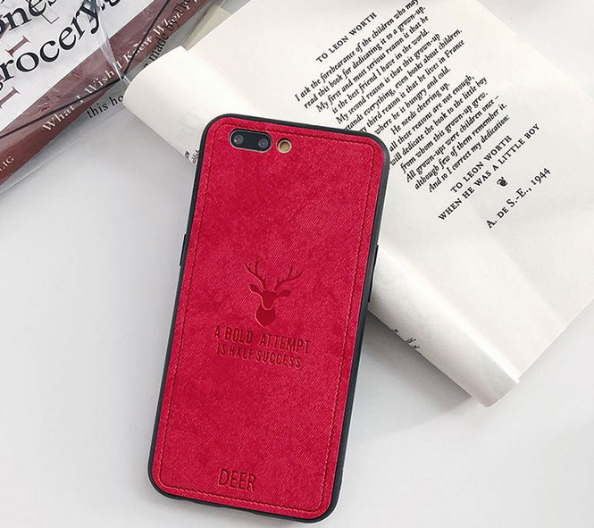 Червен силиконов калъф с гръб от еко кожа за iPhone 6 plus / iPhone 6S plus