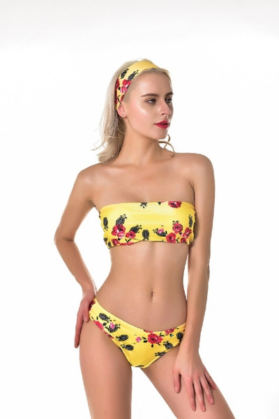 Σύγχρονο γυναικέιο μαγιό με κίτρινο χρώμα