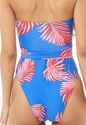 Stílusos női teljes fürdőruha színes kék rátéttel