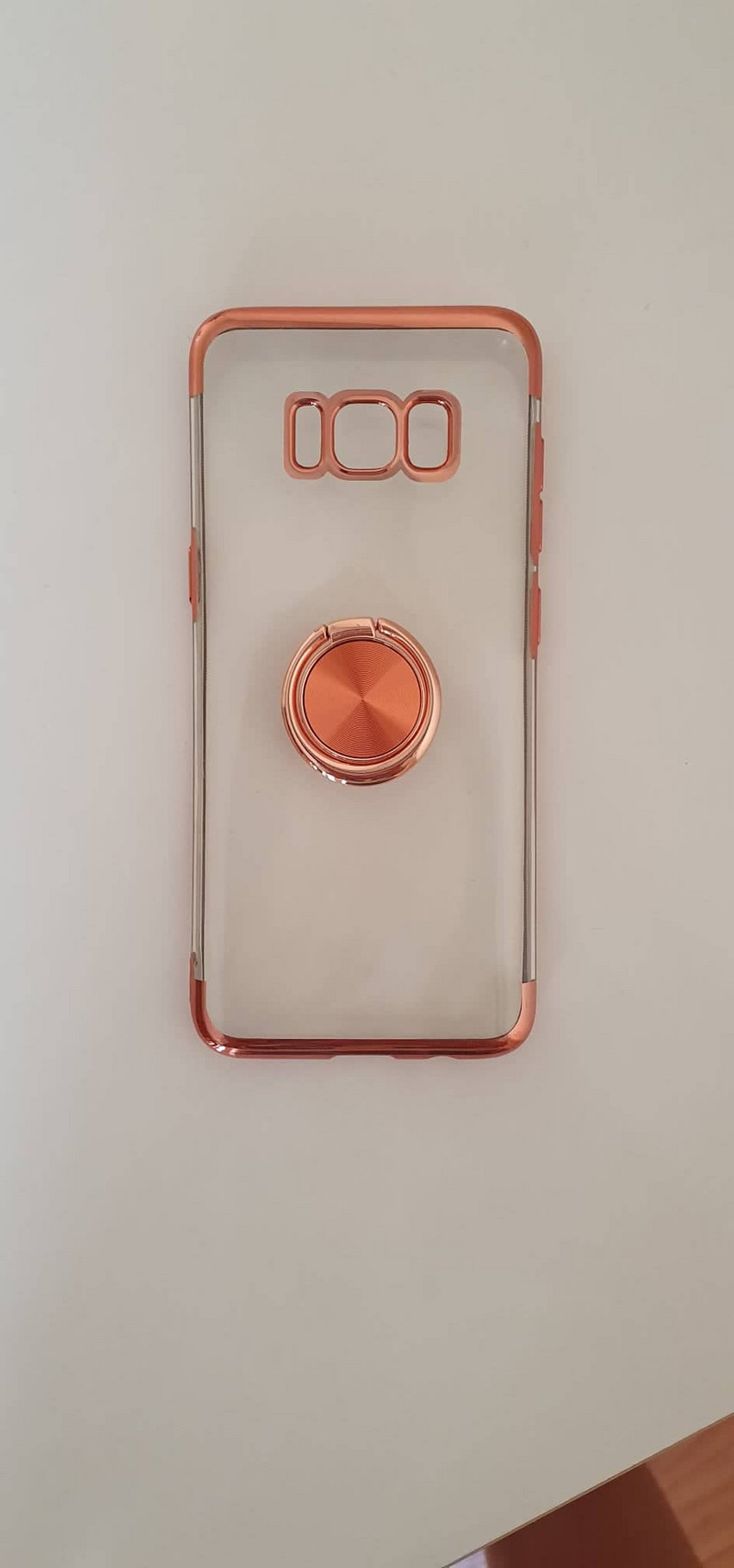 Силиконов калъф с пръстен за Samsung S8 в розов цвят