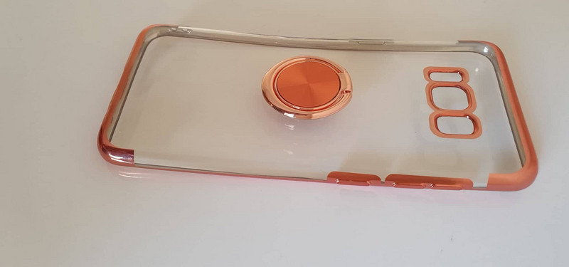 Силиконов калъф с пръстен за Samsung S8 в розов цвят