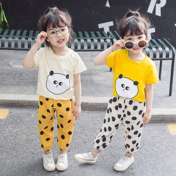 Modern gyerek szett lányoknak rátéttel - két színben