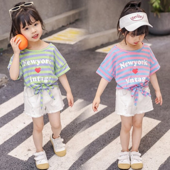 Модерна детска тениска за момичета-два цвята