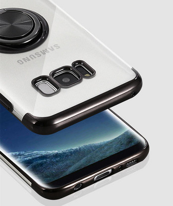 Силиконов калъф с пръстен за Samsung S9  в черен цвят