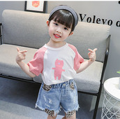 Gyerek póló lányoknak három színben, különböző alkalmazásokkal