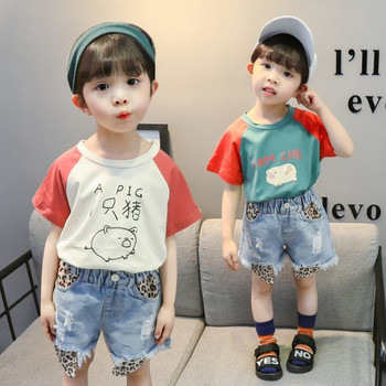 Детска тениска за момичета в три цвята с различни апликации