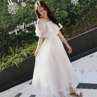 Rochie lungă, albă, lejeră