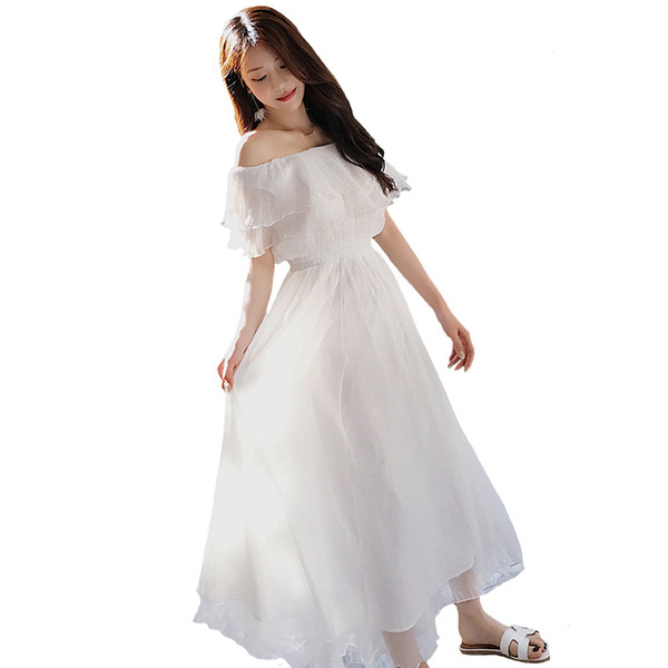 Rochie lungă, albă, lejeră