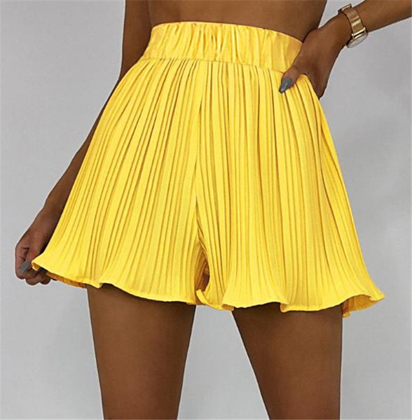 Κομψά γυναικεία σορτς  με ψηλή μέση σε δύο χρώματα - ευρύ μοτίβο