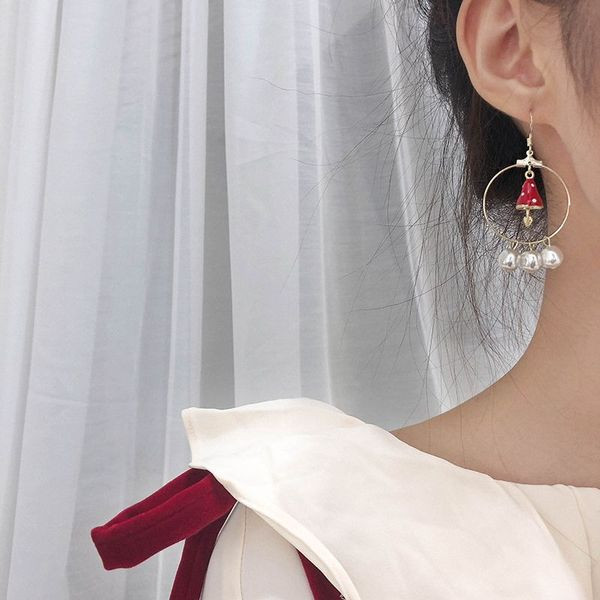 Modern női gyöngyös fülbevaló két színben