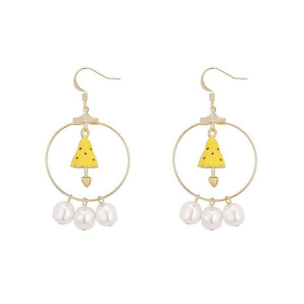 Modern női gyöngyös fülbevaló két színben