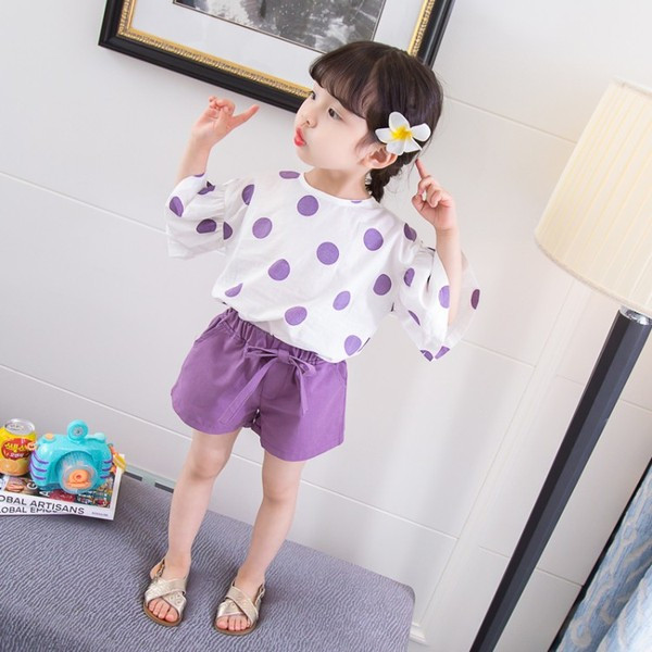 Gyerek modern szett lányoknak sárga és lila színben