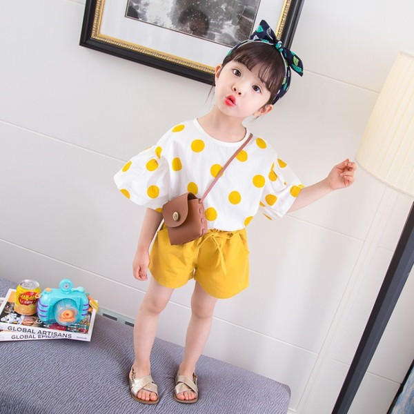 Gyerek modern szett lányoknak sárga és lila színben