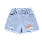 Детски къси дънки за момичета в два цвята с бродерия