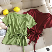 Καθημερινή γυναικεία μπλούζα με δεσμούς σε διαφορετικά χρώματα