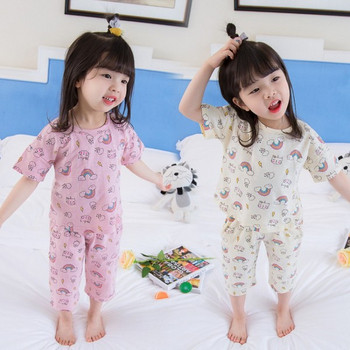 Детска пижама за момичета от две части в два цвята