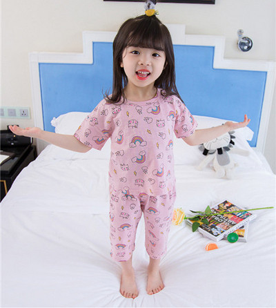 Детска пижама за момичета от две части в два цвята