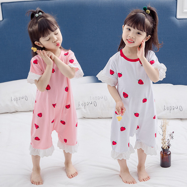 Gyerek pizsama lányoknak - fehér és rózsaszín színben