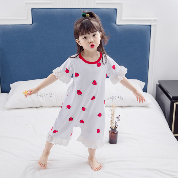 Gyerek pizsama lányoknak - fehér és rózsaszín színben