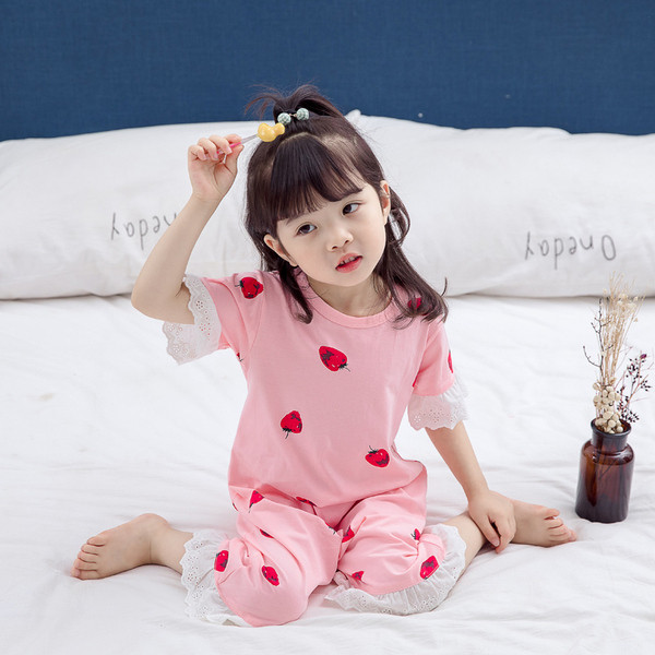 Gyerek pizsama lányoknak - fehér és rózsaszín színben