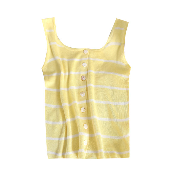 Csíkos női felső, gombokkal és széles pántokkal több színben