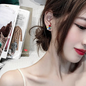 Cercei de dama cu pietre colorate