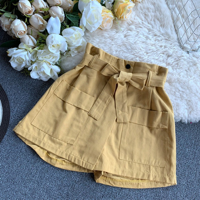 Καθημερινή γυναικεία φούσταμε τσέπη και κορδόνια σε διάφορα χρώματα