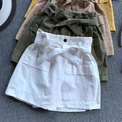 Καθημερινή γυναικεία φούσταμε τσέπη και κορδόνια σε διάφορα χρώματα