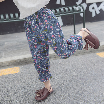 Gyermek nadrág lányoknak két színben virágos motívumokkal