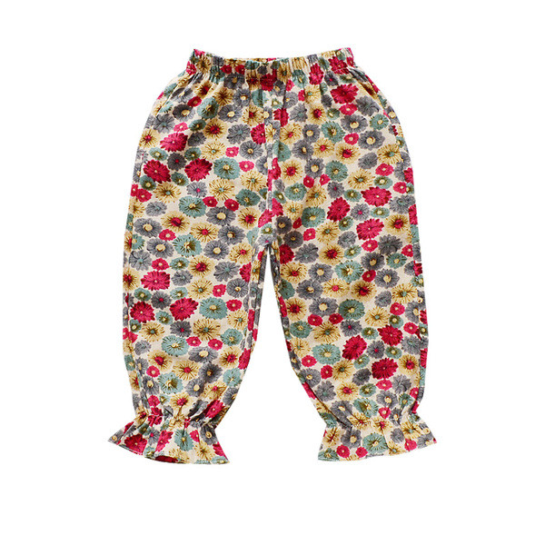 Gyermek nadrág lányoknak két színben virágos motívumokkal