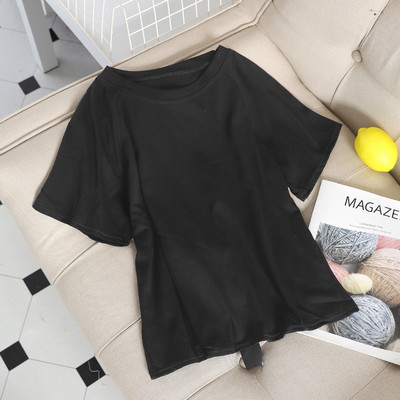 Μοντέρνα γυναικεία μπλούζα με κορδέλα σε μαύρο, λευκό και κόκκινο χρώμα