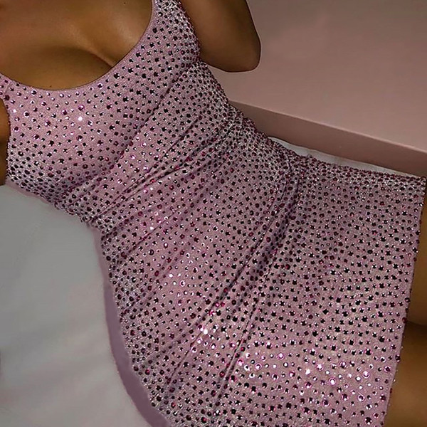 HIT Μοντέρνο γυναικείο  φόρεμα Λεπτό μοντέλο με πέτρες σε διάφορα χρώματα