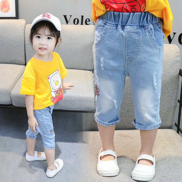 Modern gyerekfarmer hímzéssel lányoknak