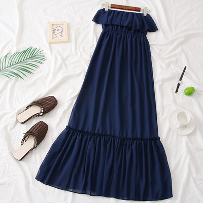 Σύγχρονο γυναικεία στράπλες φόρεμα σε τέσσερα χρώματα