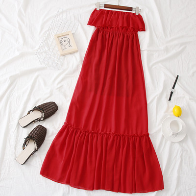 Σύγχρονο γυναικεία στράπλες φόρεμα σε τέσσερα χρώματα