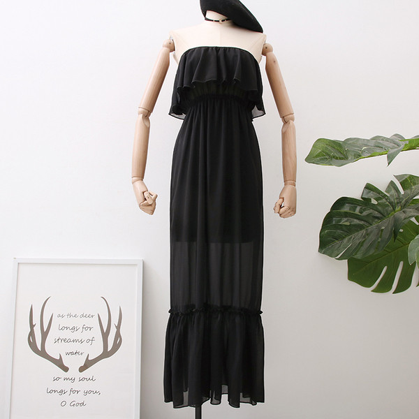 Σύγχρονο γυναικεία στράπλες φόρεμα σε τέσσερα χρώματα