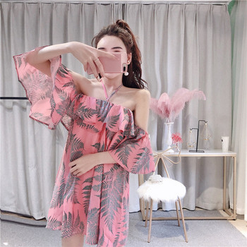 Γυναικείο καλοκαιρινό φόρεμα με χαραγμένα μανίκια